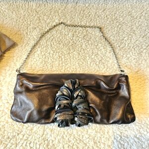 Katherine Kwei chain-link leather clutch/shoulder bag